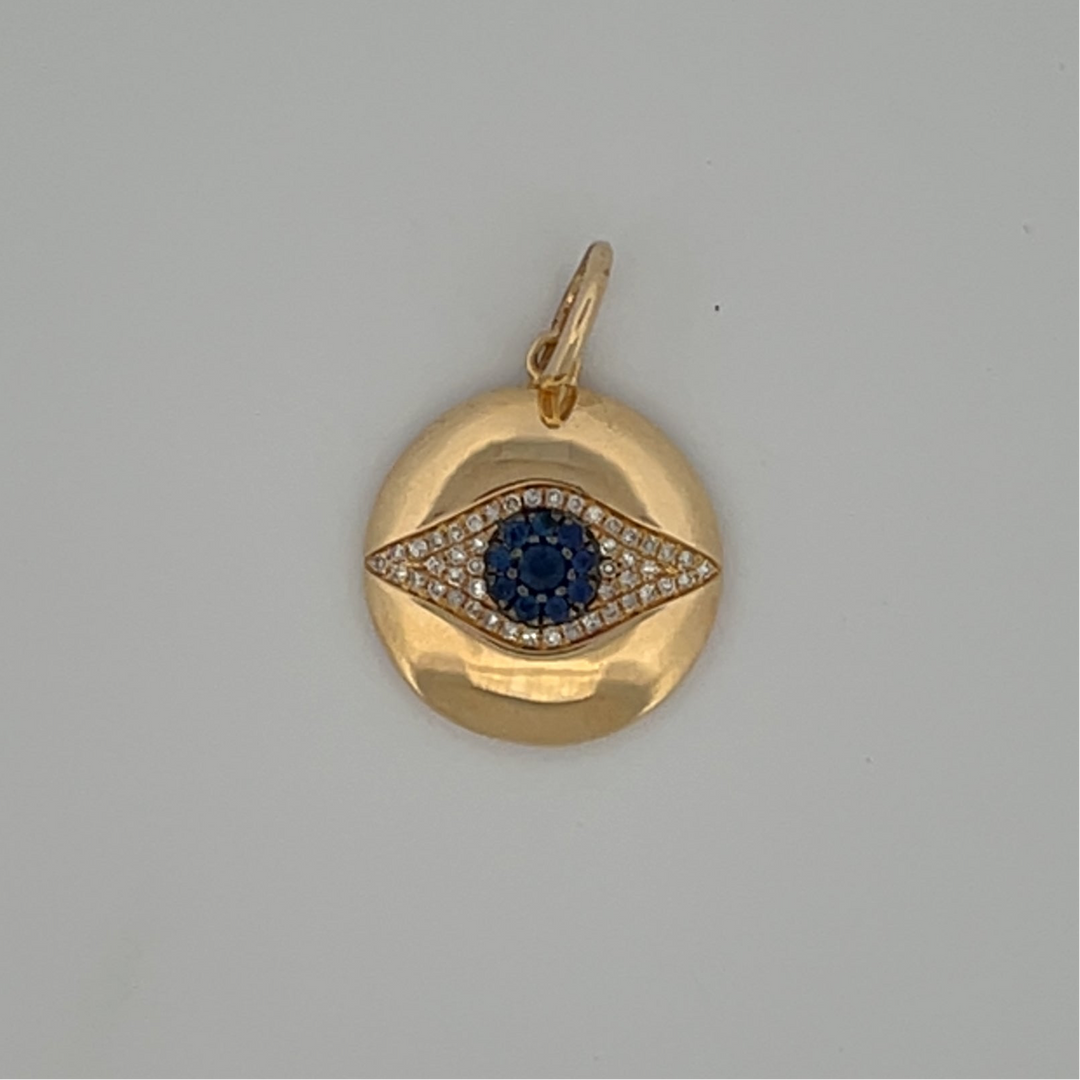 14K Diamond Eye Pendant