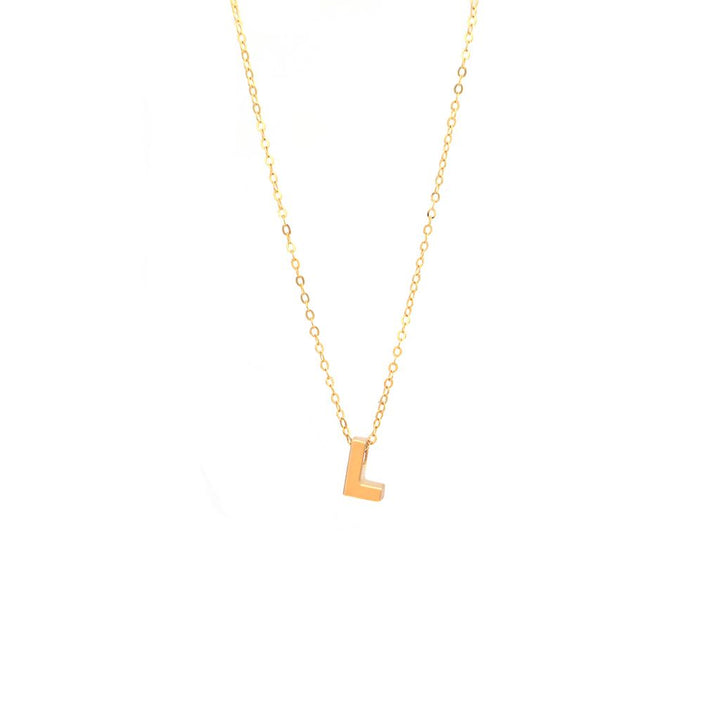 8MM Simple Initial Letter Necklace Cadena con Inicial