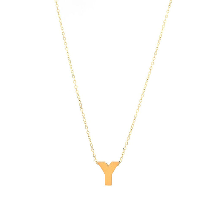 8MM Simple Initial Letter Necklace Cadena con Inicial