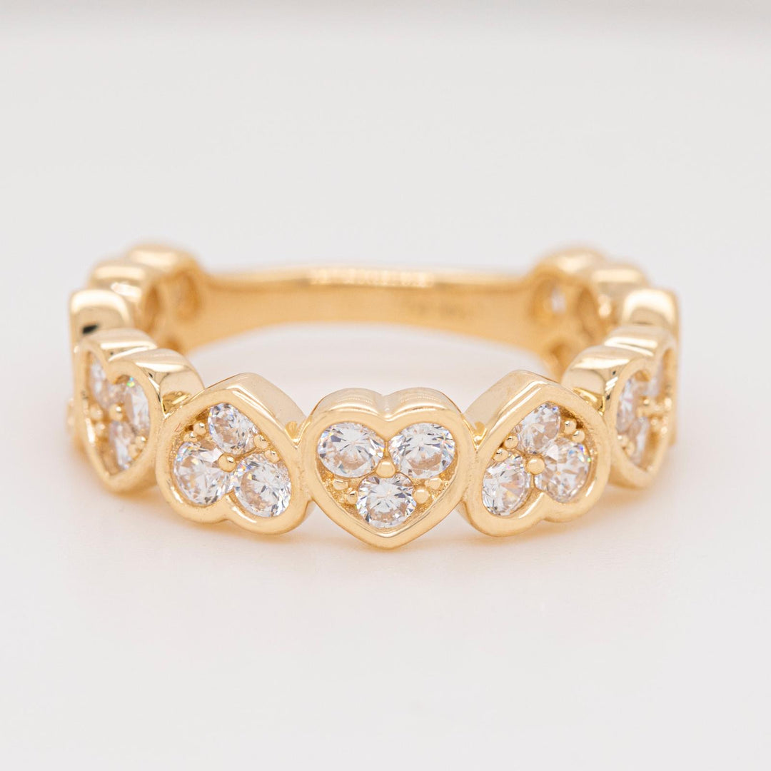 14K Hearts Ring zirconia