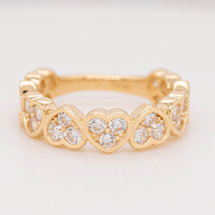 14K Hearts Ring zirconia