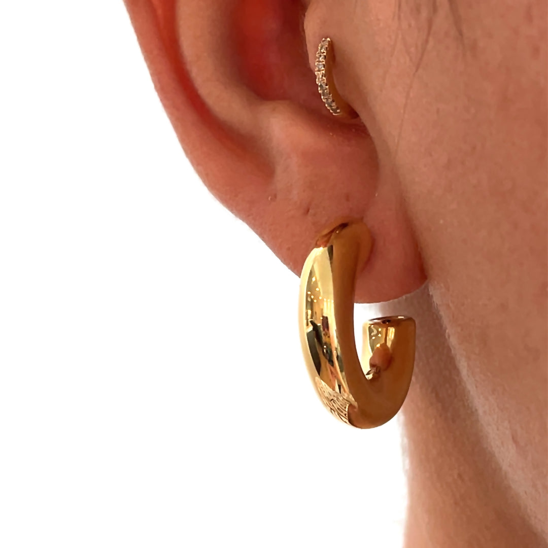 14K Open Tube Hoops