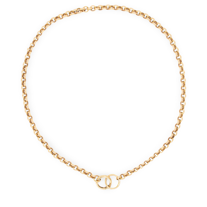 14K Rolo Link Circle Necklace