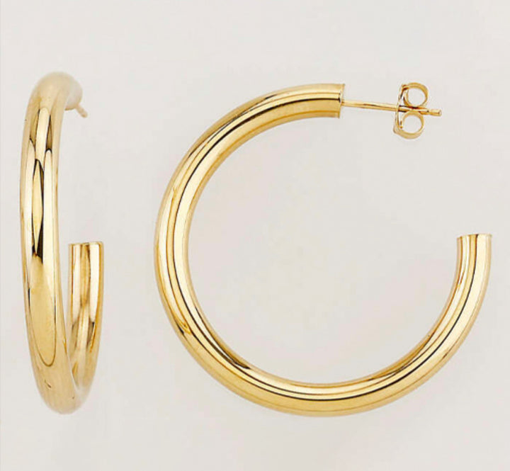 Open Hoop Earrings 14K Yellow Gold