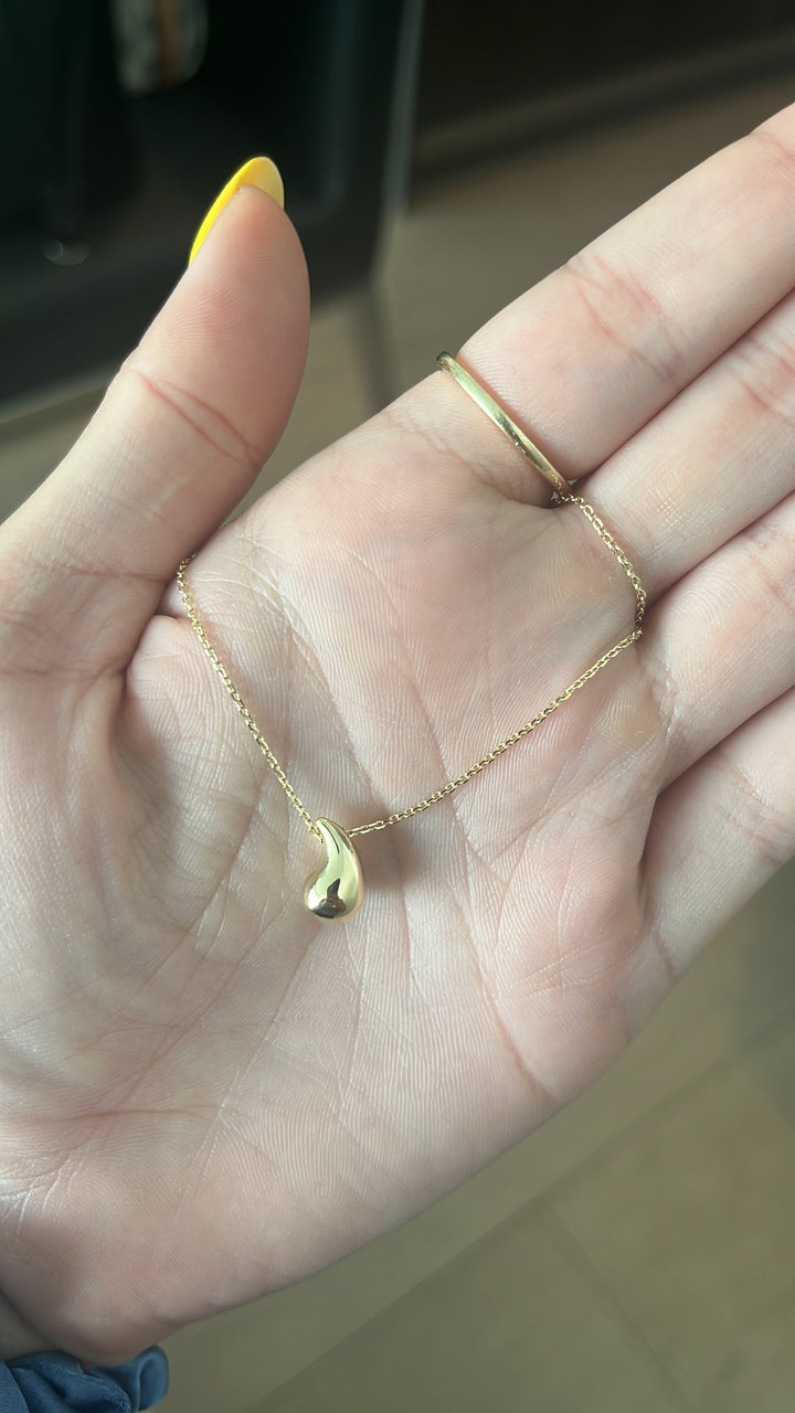 Mini Drop Necklace 14k