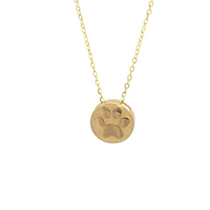 14K Gold Dog Paw Pendant Necklace