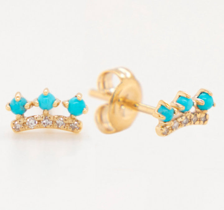 14K Diamond & Turquesa Earring