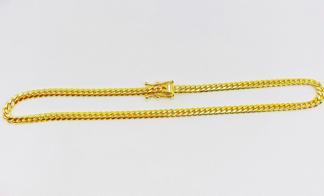 Cuban Link Tobillera 3 mm Solid 14K