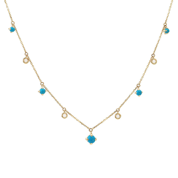 14K Diamond Turquesa Necklace