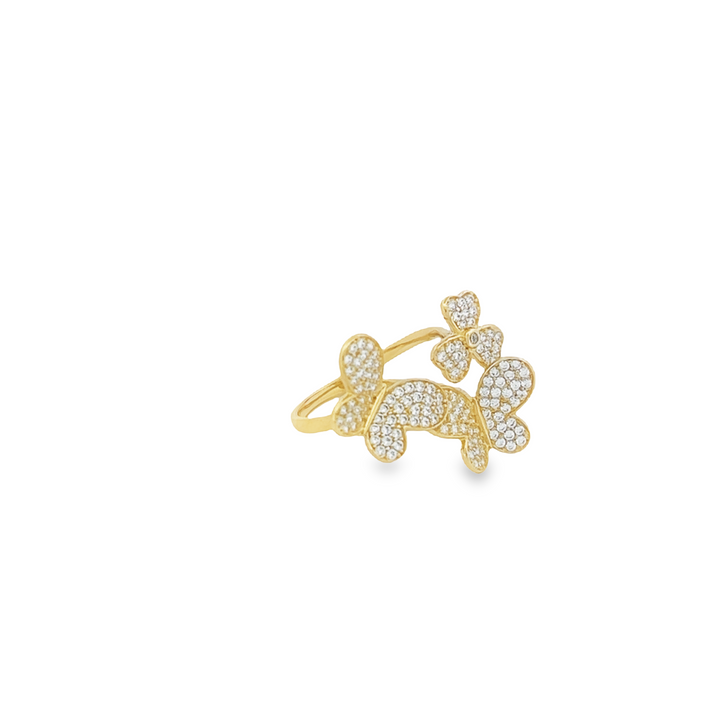 Mariposas + Flor Ring 14K