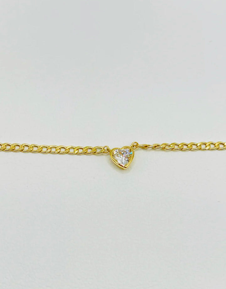 Corazon Cz Fancy CZ Heart and Cuban link Necklace