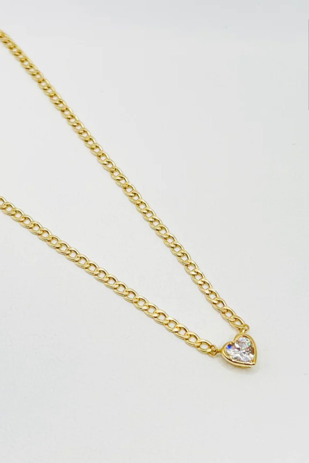 Corazon Cz Fancy CZ Heart and Cuban link Necklace