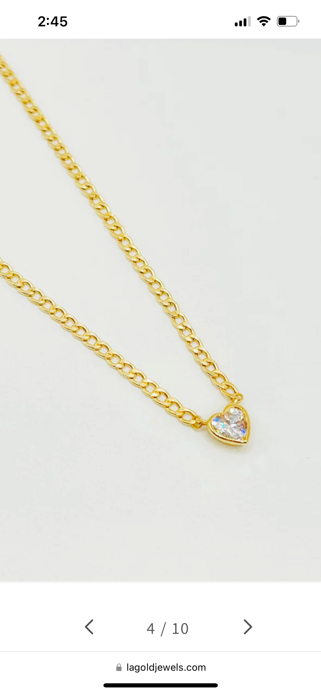 Corazon Cz Fancy CZ Heart and Cuban link Necklace