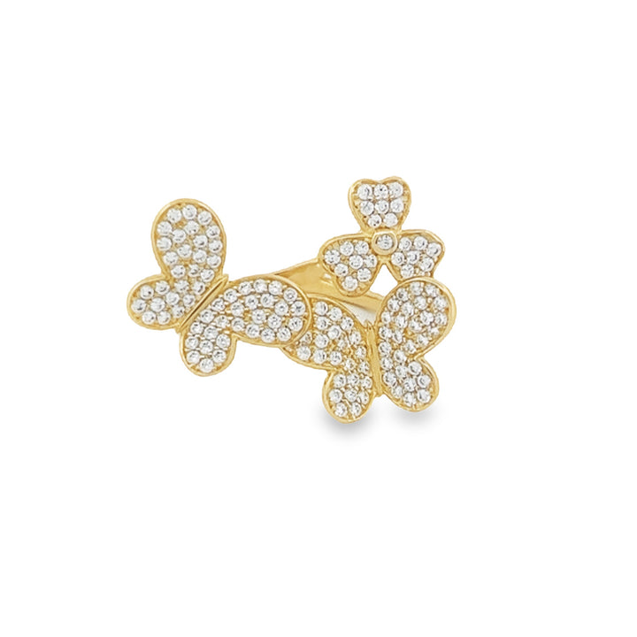 Mariposas + Flor Ring 14K