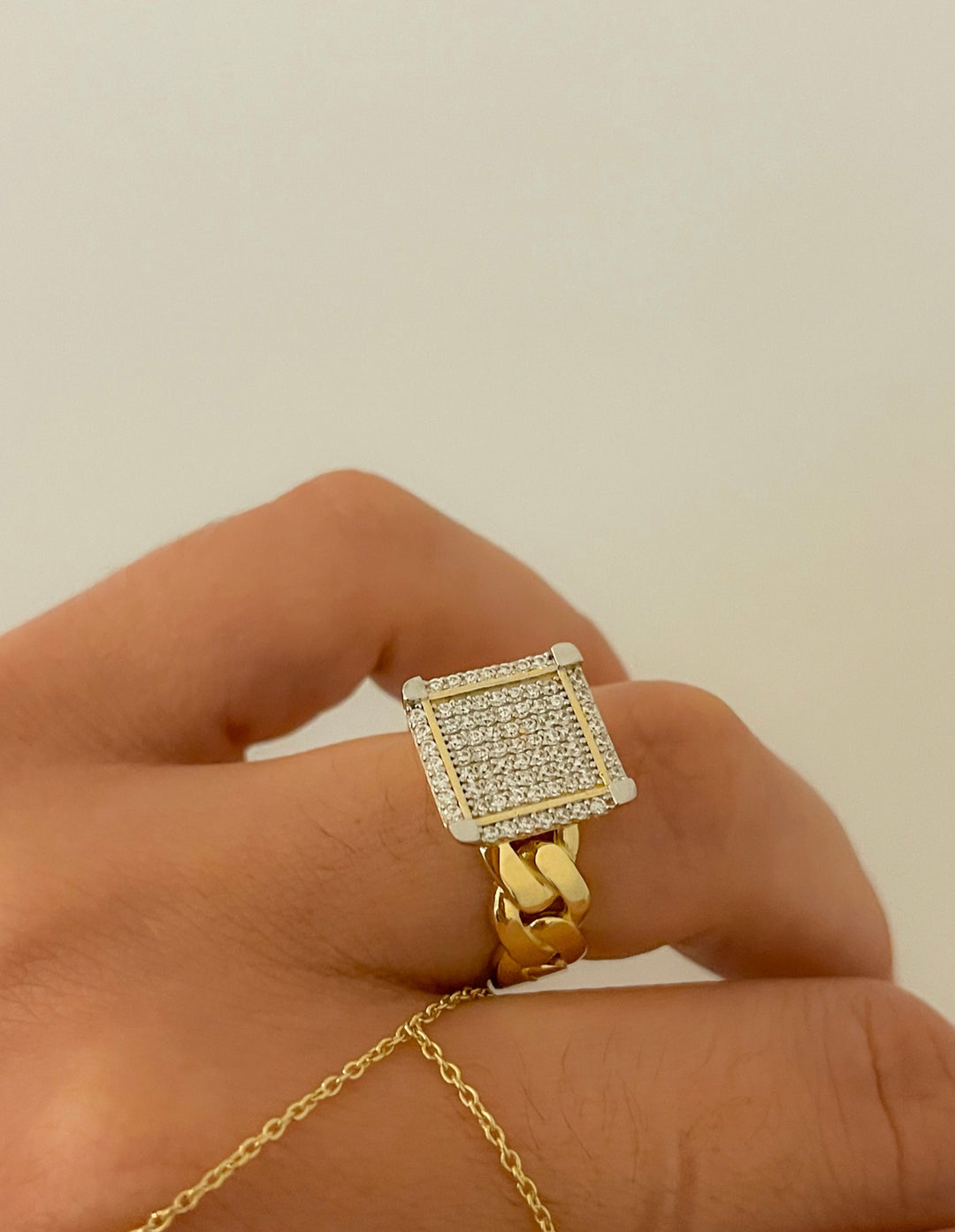 Princesa Chain Big Square Ring