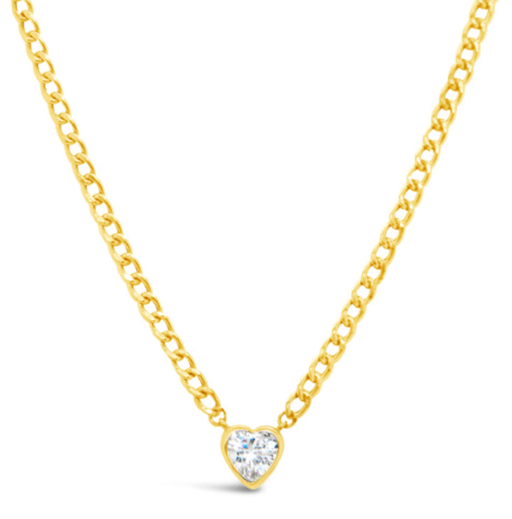 Corazon Cz Fancy CZ Heart and Cuban link Necklace