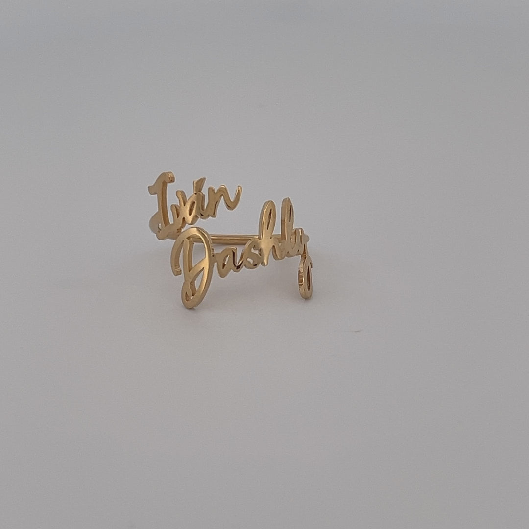 14K Personalized 2 Names Ring