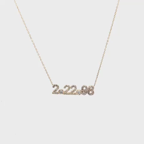 14K Diamond Date Necklace