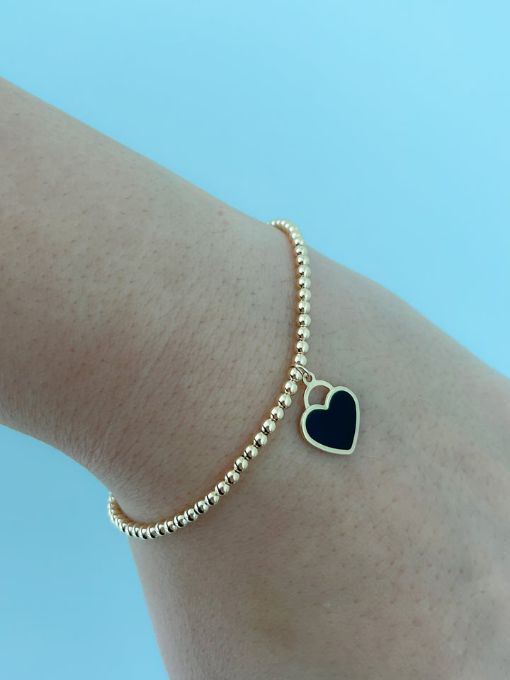 Balls and BlackHeart Enamel Bracelet