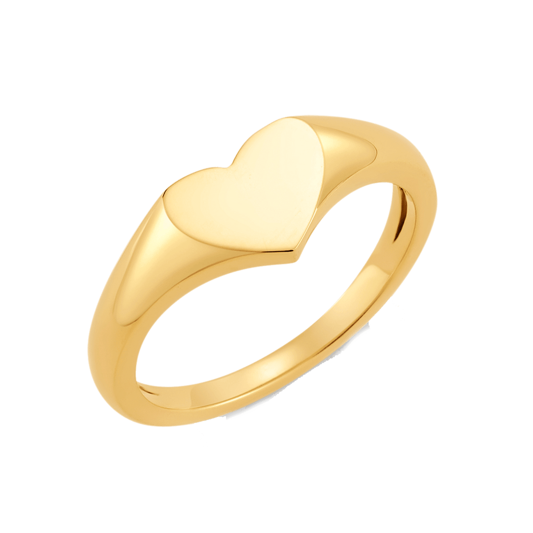 14k Anillos Lisos Corazón (Free Engraving)