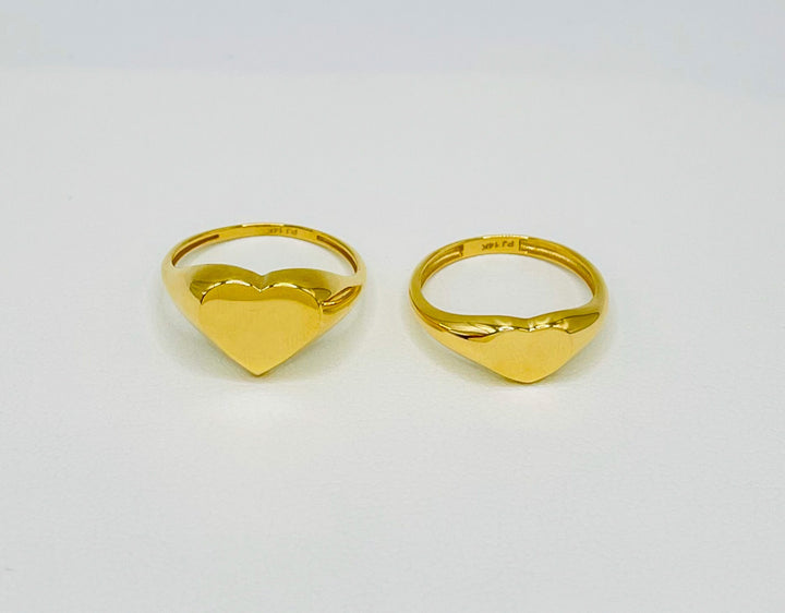 14k Anillos Lisos Corazón (Free Engraving)