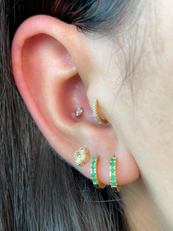 18k Hoops and Emeralds