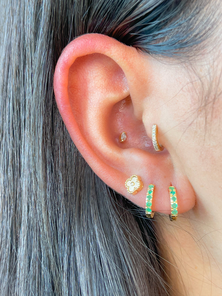 18k Hoops and Emeralds